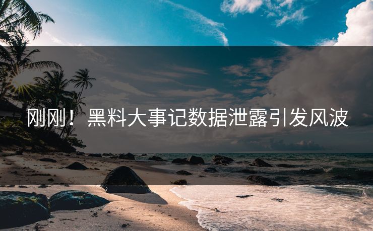 刚刚！黑料大事记数据泄露引发风波