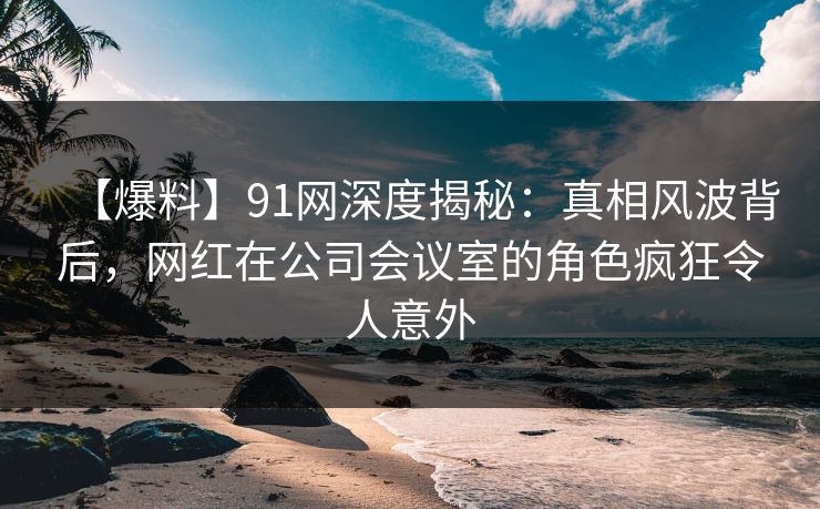 【爆料】91网深度揭秘：真相风波背后，网红在公司会议室的角色疯狂令人意外