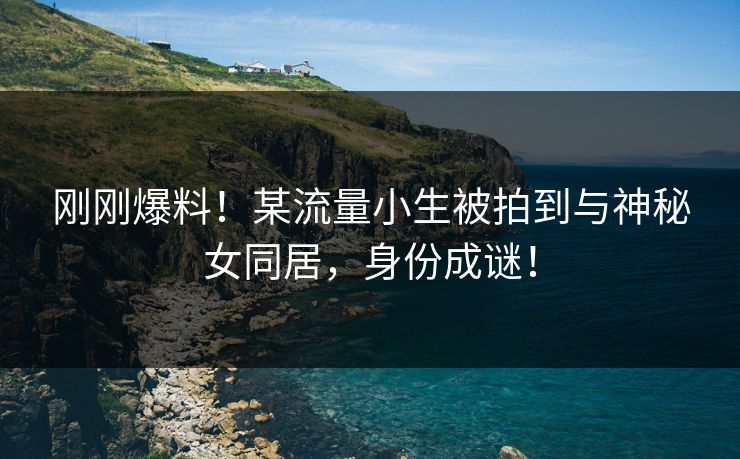 刚刚爆料！某流量小生被拍到与神秘女同居，身份成谜！